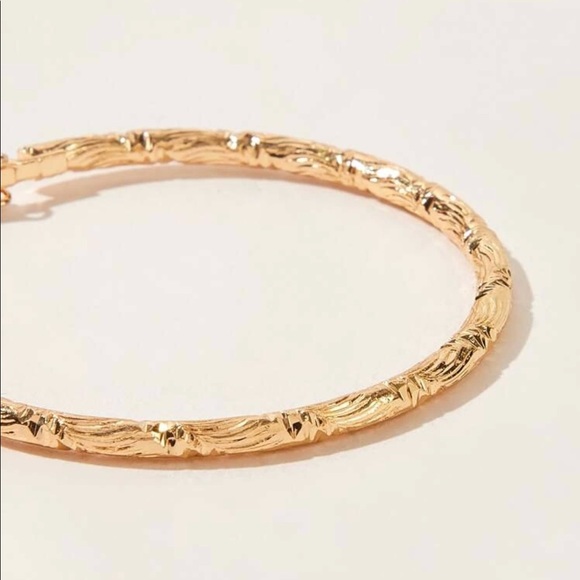 New Textured Metal Hoop Earrings - Picture 2 of 3
